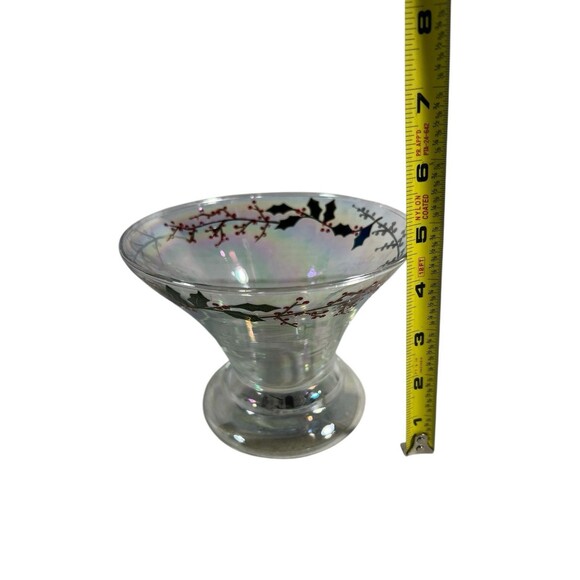 Bath & Body Works Christmas Holly Iridescent Glass Hurricane Candle Holder - Picture 7 of 8